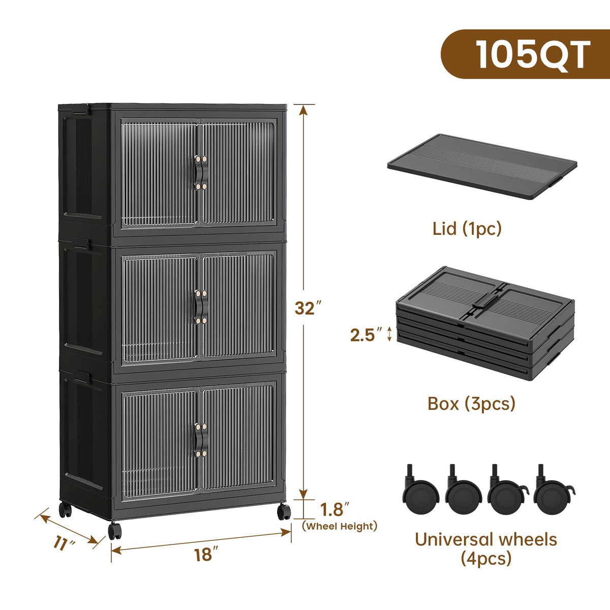 SAILUN foldable storage cabinet with wheels for mobile organization.