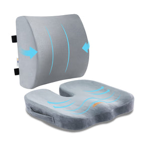 SAIREIDER lumbar support pillow close-up demonstrates spine-supporting memory foam contour.