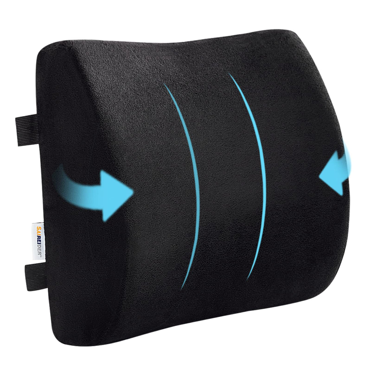 SAIREIDER lumbar support pillow for office chair with memory foam contours for comfortable posture
