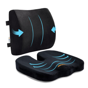 SAIREIDER seat cushion with coccyx cutout for comfort during long workdays