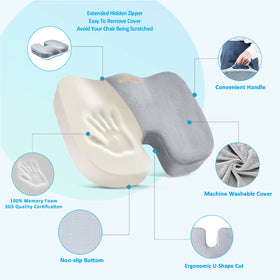 SAIREIDER seat cushion on an office chair demonstrates ergonomic support in use.