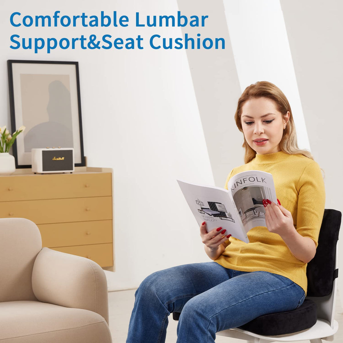 SAIREIDER versatile cushion set for office, car, airplane and home seating