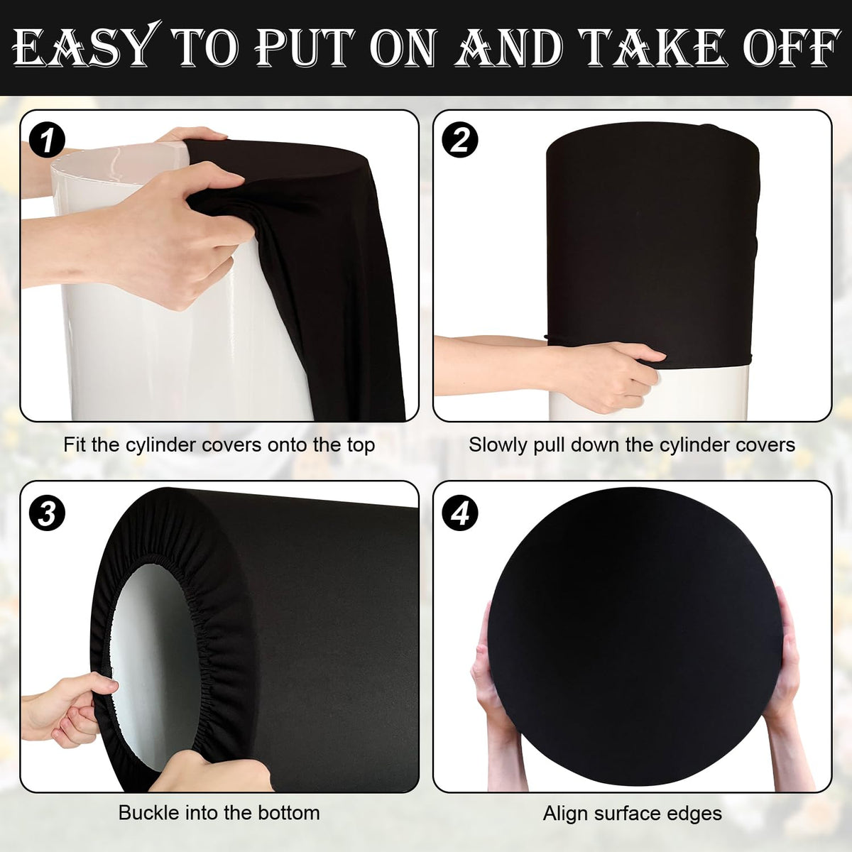 SaitiMade XXL black pedestal cover showcasing premium spandex on a stand