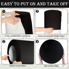 SaitiMade XXL black pedestal cover showcasing premium spandex on a stand