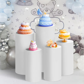 SaitiMade five-piece white cylinder cover outfits clean backdrops