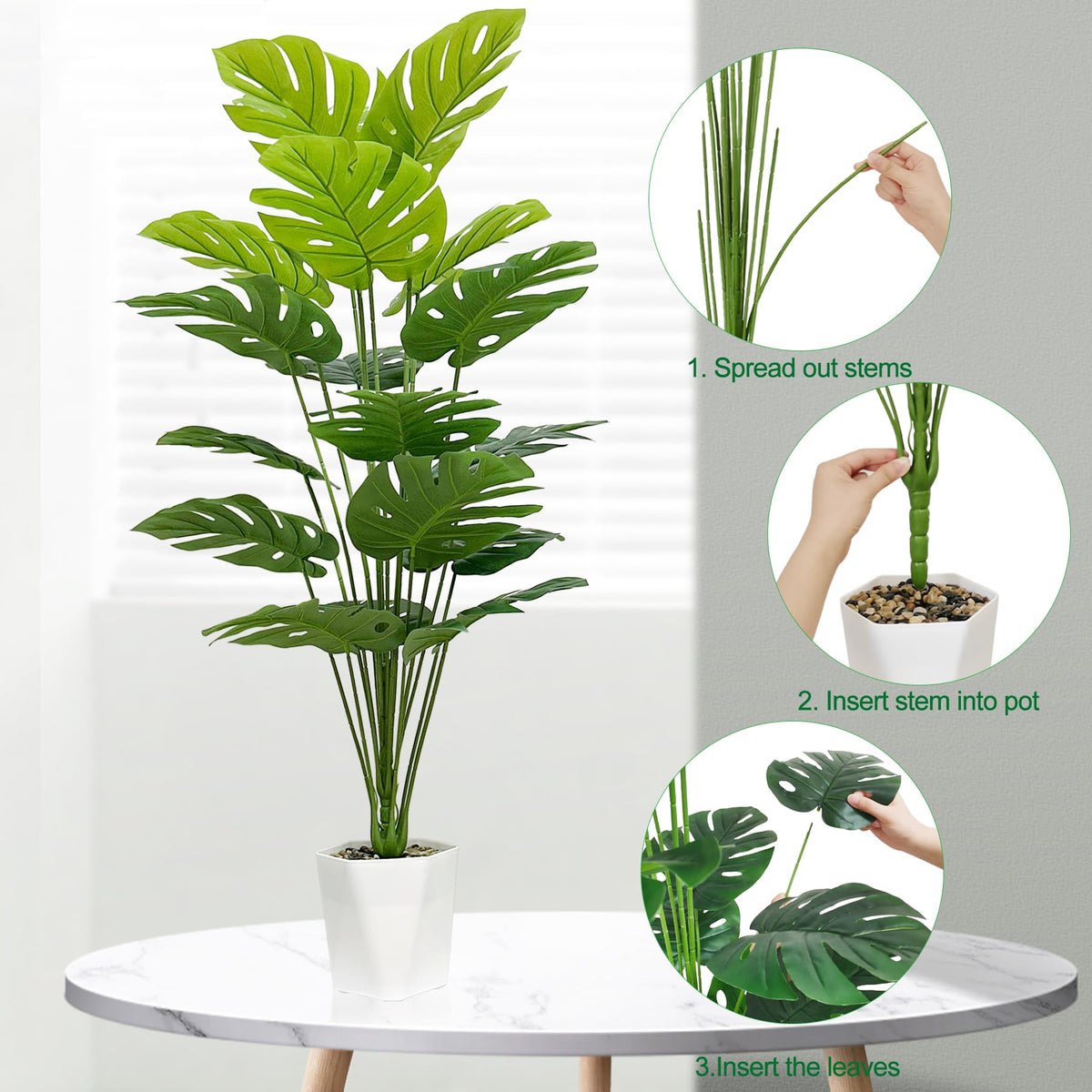 SAJANDAS adjustable stem branches let you customize the plant silhouette.