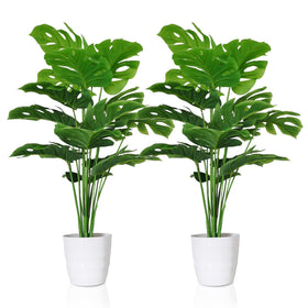 SAJANDAS artificial Monstera Deliciosa plant 28 inch front view for home decor
