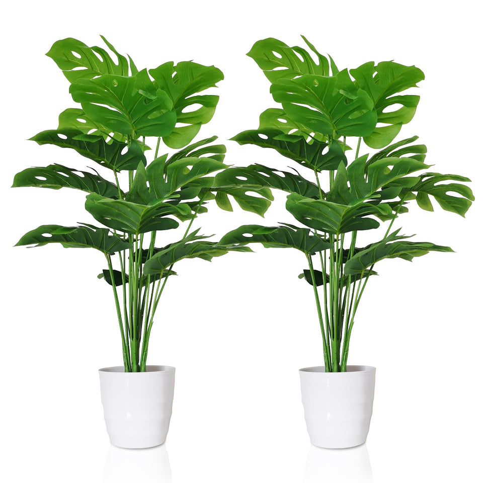 SAJANDAS artificial Monstera Deliciosa plant 28 inch front view for home decor