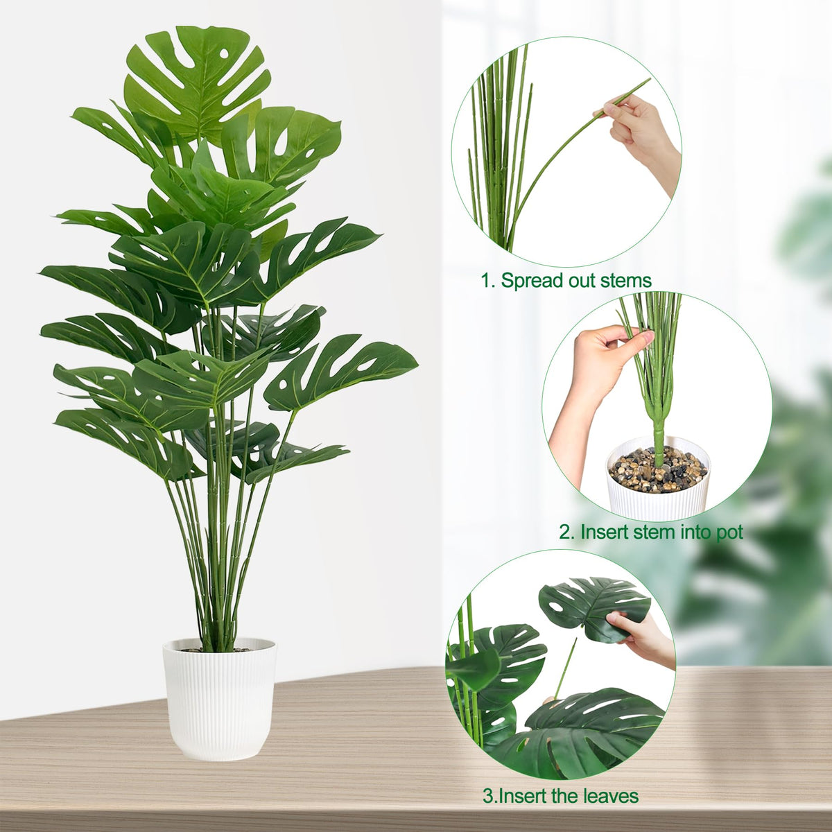 Sajandas dust-cleanable artificial plants, easy upkeep for busy homes.