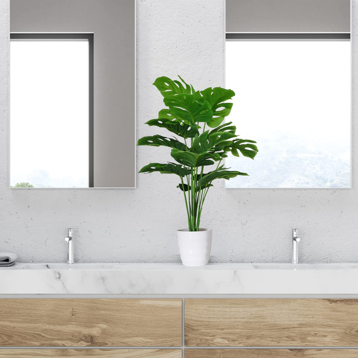 SAJANDAS two-plants-in-pots kit provides quick, attractive decor out of the box