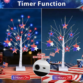 Sakayo 54 LED lights create a warm patriotic glow.
