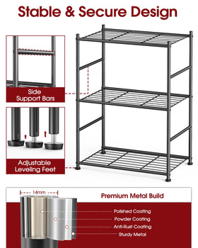 Sakugi 3 Tier shelf waterproof coating resists humidity in kitchen and laundry areas.