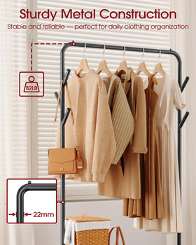 Sakugi clothes rack anti-slip top rod prevents garment slipping
