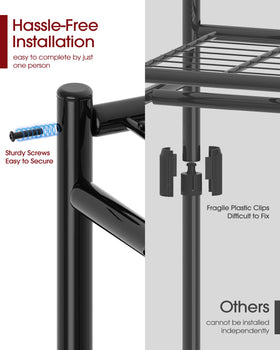 Sakugi Clothes Rack mesh shelves enabling breathable, accessible storage.