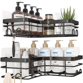 Sakugi rustproof shower racks offering a no-drill solution for small bathrooms.