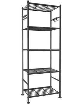 Sakugi 5-tier storage shelves showing ample vertical space for large items