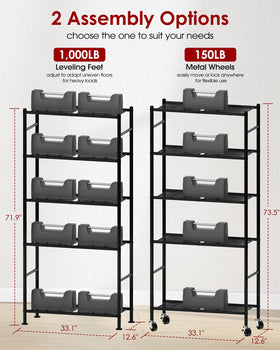 Sakugi Storage Shelves wheels: smooth, mobile storage for flexible room layout