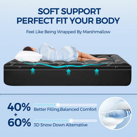 SakuraHome down-alternative fill delivers plush softness without heaviness.