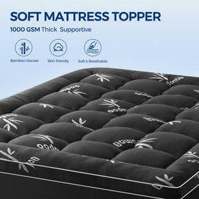 SakuraHome deep-pocket fit 8 to 21 inches keeps topper secure.