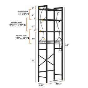Salakita adjustable wooden shelves adapt to items of different heights for flexible storage.