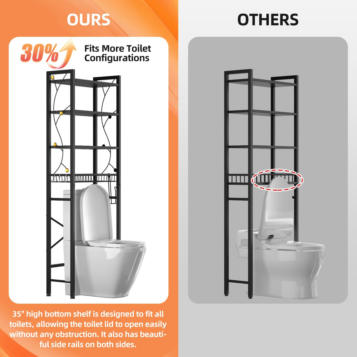 Salakita space-saving rack fits bathrooms, laundry rooms, and dorms for clutter-free surfaces.