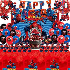 Saleix Spidey backdrop creates vibrant photo moments for a kid's party.