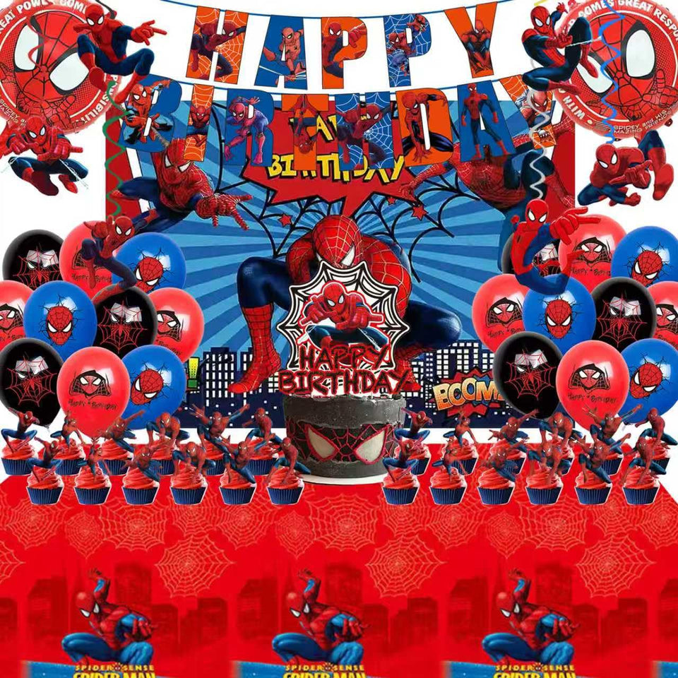 Saleix Spidey backdrop creates vibrant photo moments for a kid's party.
