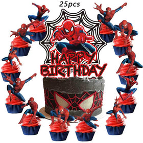 Saleix Spidey cupcake toppers decorate treats with playful charm.