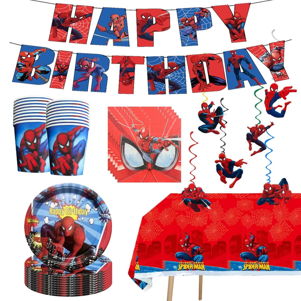 saleix Spidey plates for kids party, sturdy and easy serving.