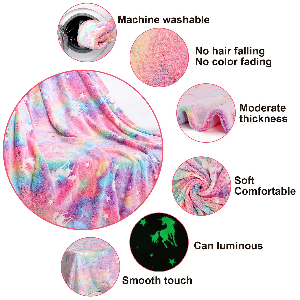 SALIMAH unicorn blanket makes a playful gift idea for girls.