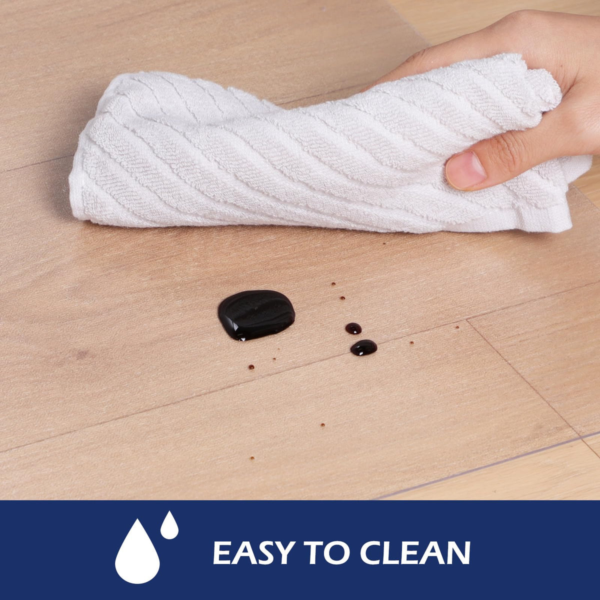 SALLOUS clear floor mat in kitchen entryway provides durable moisture protection