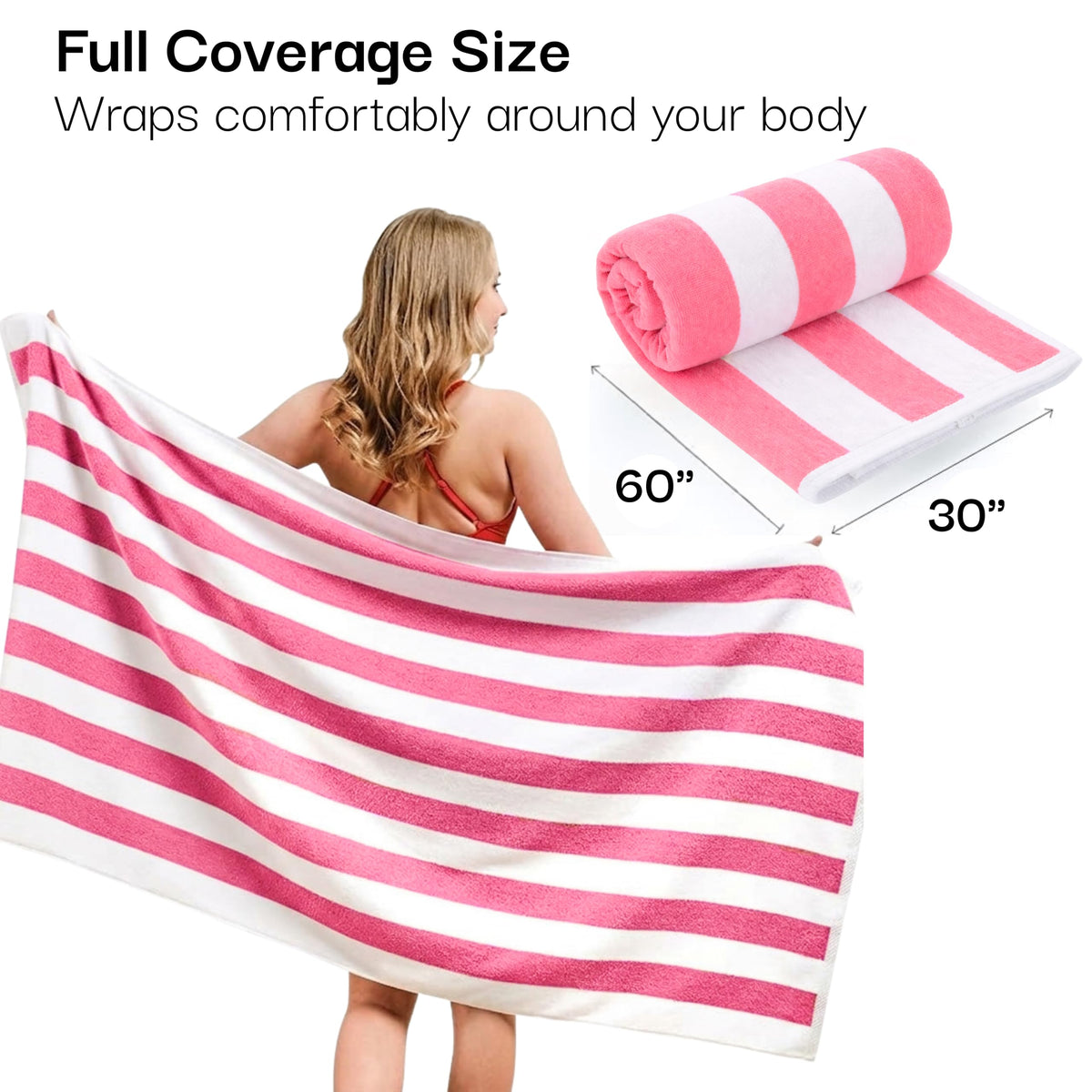Salt Earth Cotton Striped Beach Cabana Towel poolside setup, sand-resistant convenience