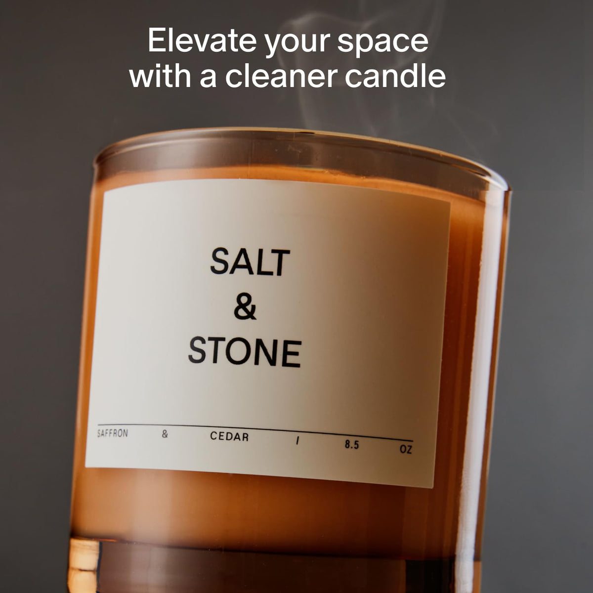 Salt & Stone coconut-soy wax close-up highlights clean burn