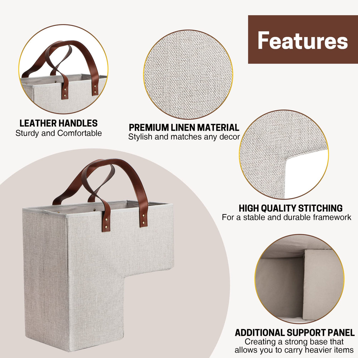 SAM AND MABEL 16x10x16 inch basket fits standard stairs.
