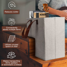 SAM AND MABEL linen-styled basket offers soft yet durable storage.