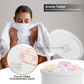 SAMEAT towel warmer in a modern bathroom setup after a shower