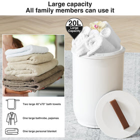 SAMEAT white towel warmer in a bright bathroom setting