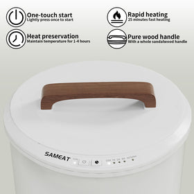 SAMEAT towel warmer bucket wood handle detail for portability