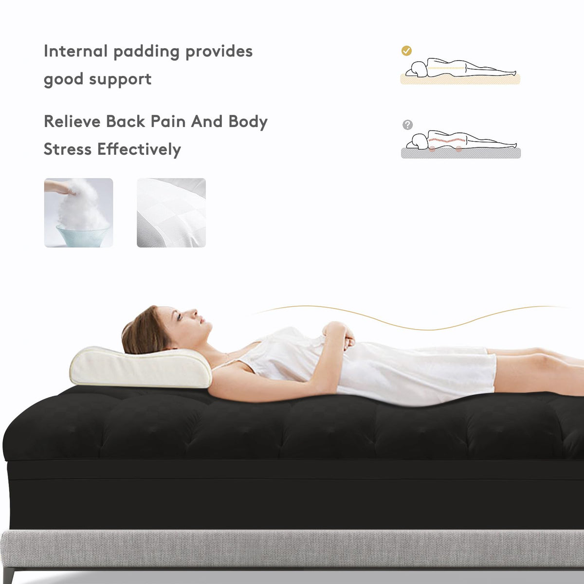 SameBed King Mattress Topper machine washable for easy care.