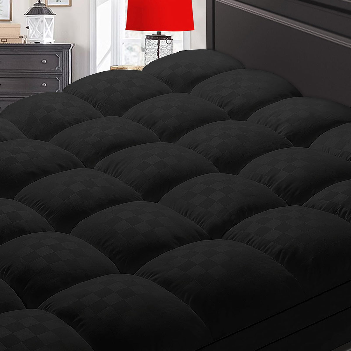 SameBed King Mattress Topper premium surface fabric provides breathable, soft comfort.