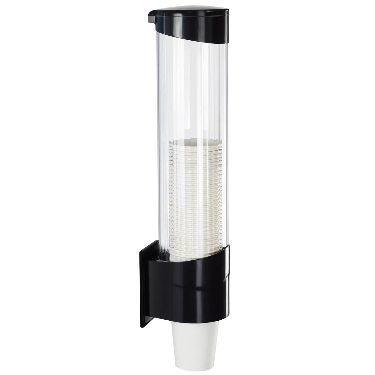 Samhe cup dispenser front view with easy-access cups for quick service.