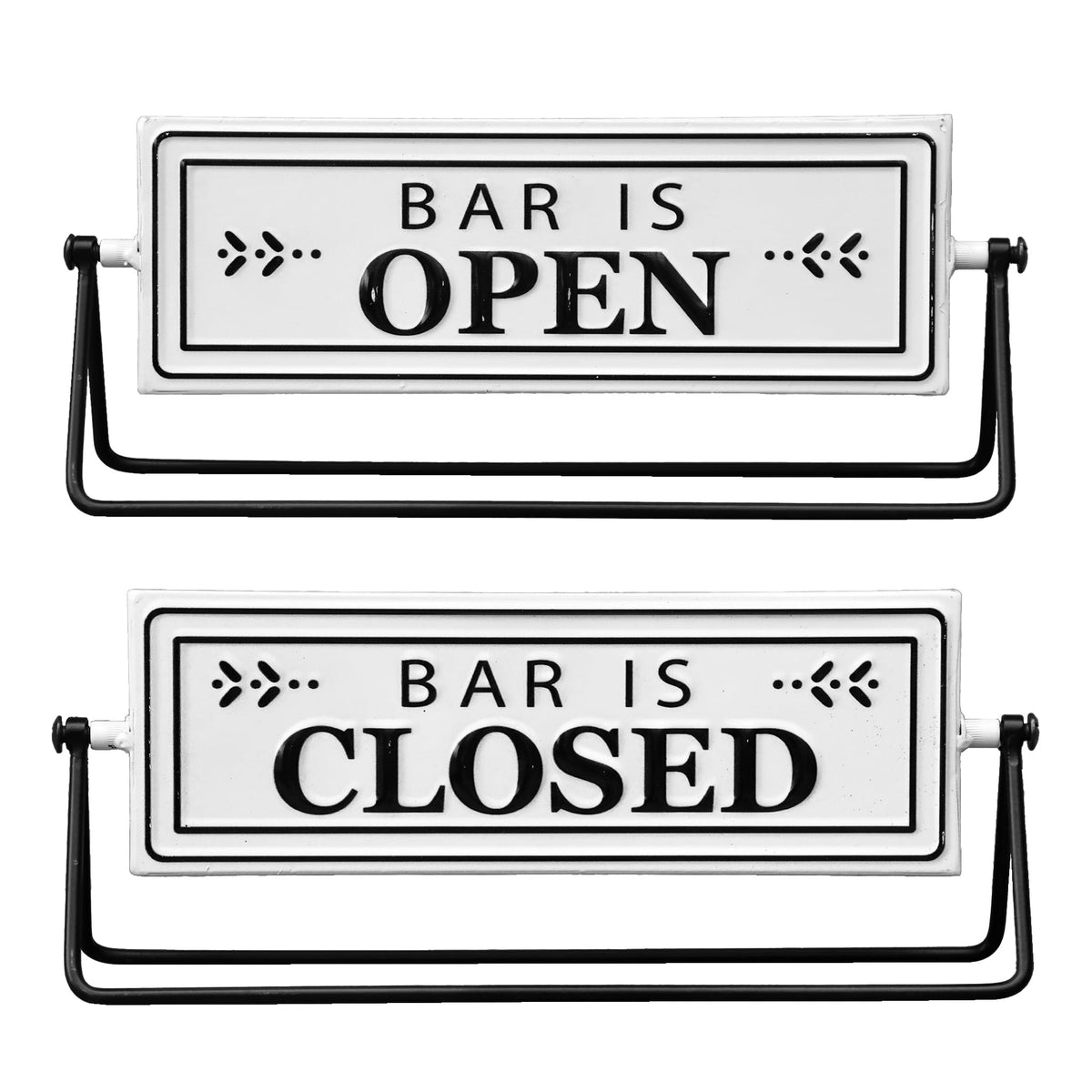 SamiteLeaf Swivel Bar Open Sign front view for clear open/closed signaling