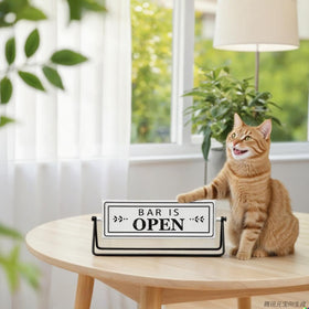 SamiteLeaf Swivel Bar Open Sign on sturdy black stand for stability