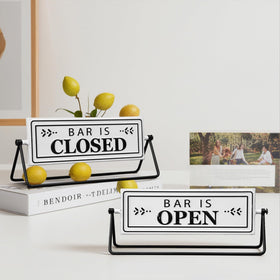 SamiteLeaf Swivel Bar Open Sign side view showing metal construction