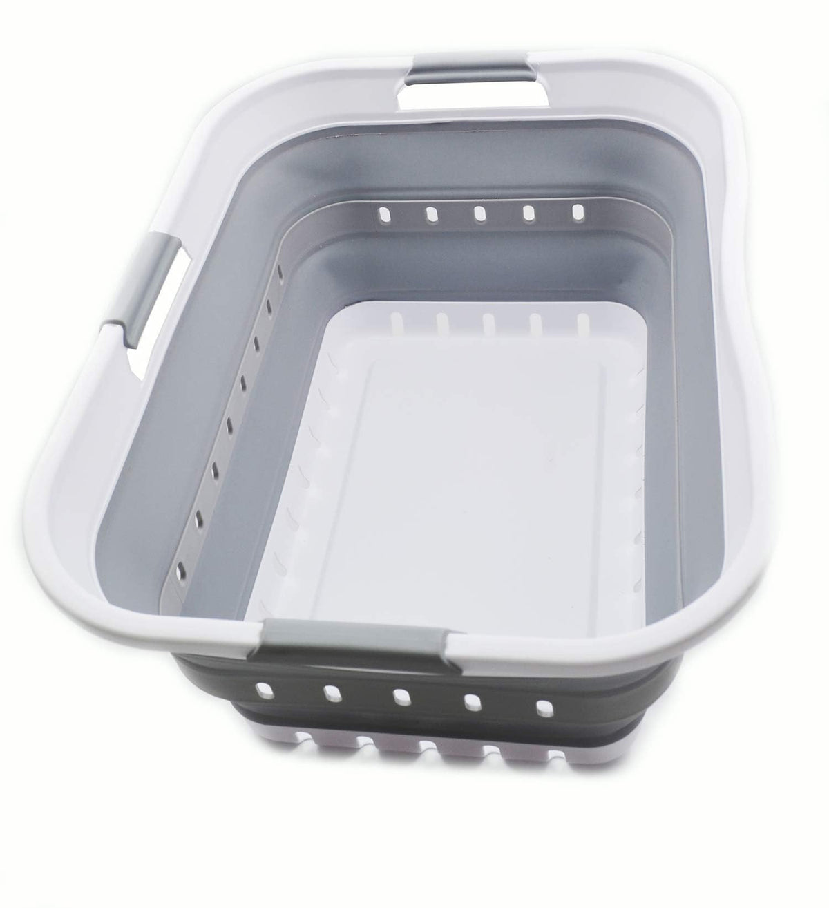 SAMMART 42L collapsible basket open shows a spacious interior for laundry storage.