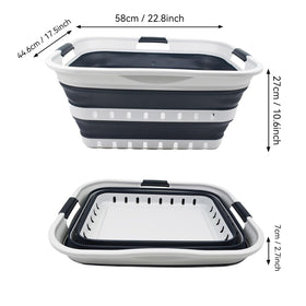 SAMMART 42L basket folded flat 2.7 inch height for space-saving storage
