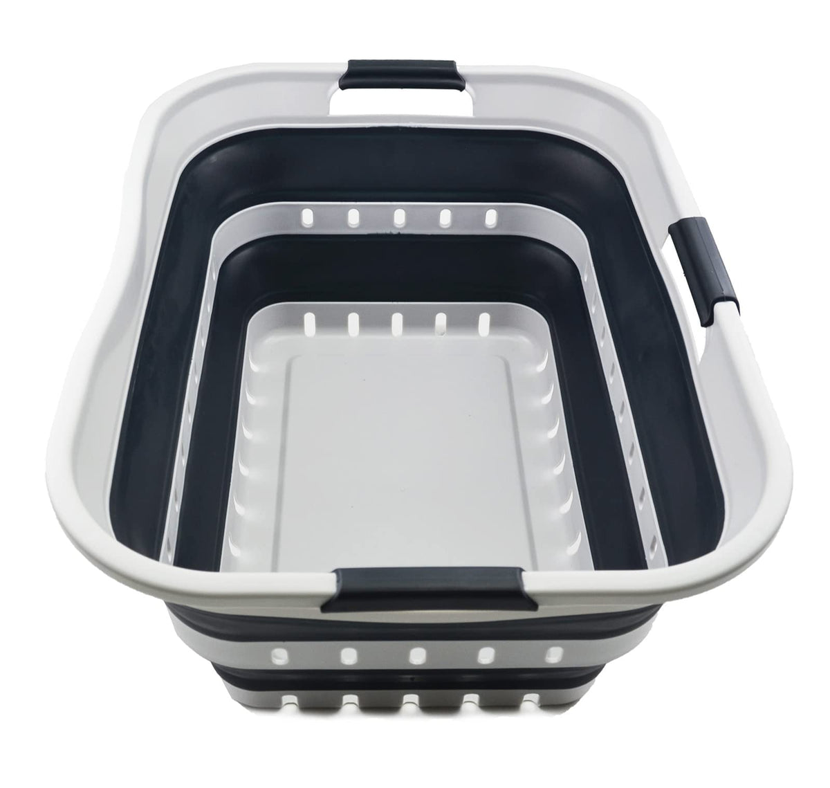 SAMMART 42L collapsible laundry basket front view highlighting space-saving design