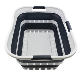 SAMMART 42L collapsible laundry basket front view highlighting space-saving design
