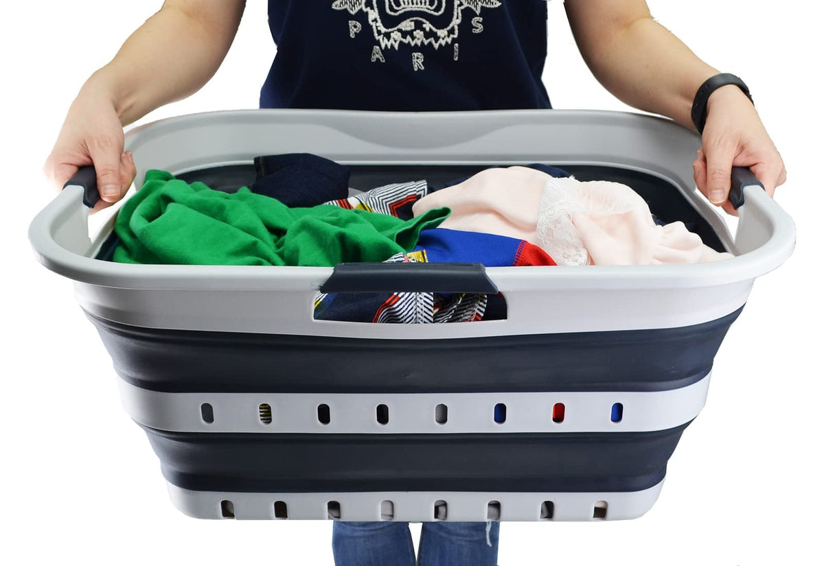 SAMMART 42L basket tucked neatly in a car trunk for travel