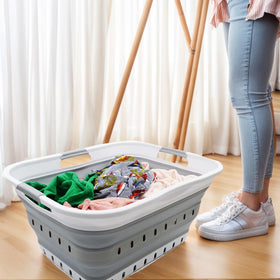 SAMMART 42L sturdy structure maintains shape under heavy laundry.
